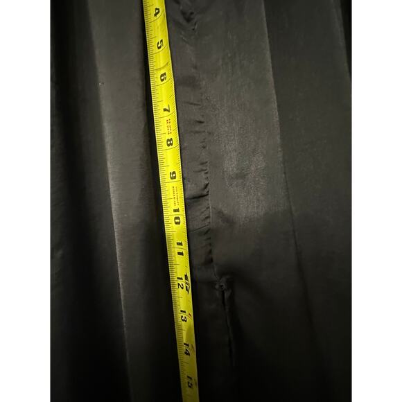 Mable Satin black dress, high center slit, gold button detail sz Small - Picture 9 of 10